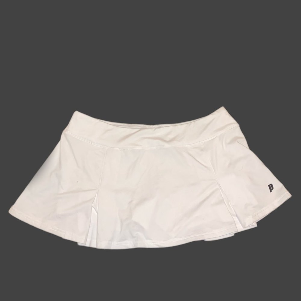 PRINCE ATHLETIC WHITE MICRO MINI PLEATED TENNIS SKIRT